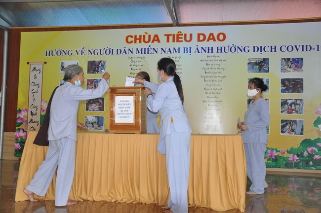 Towards the people in the South affected by Covid 19 of Tieu Dao Pagoda